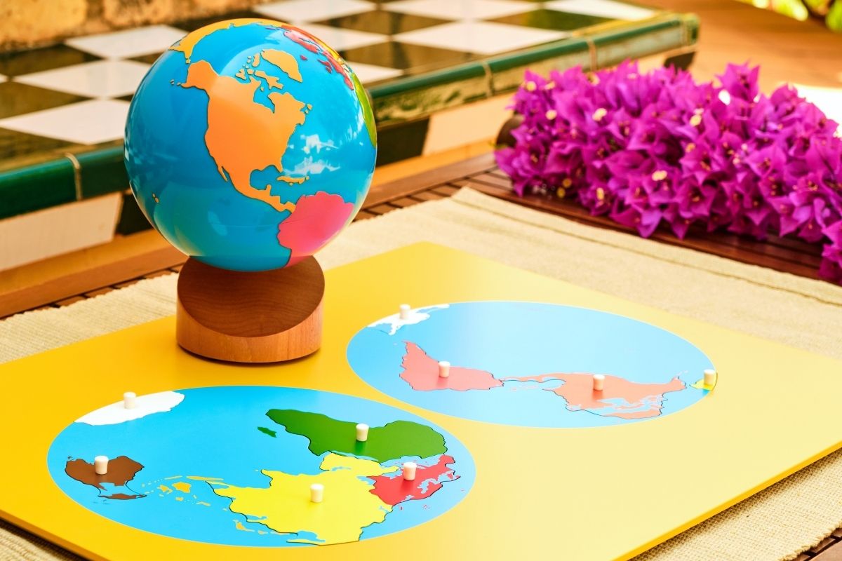 montessori globe and geography material