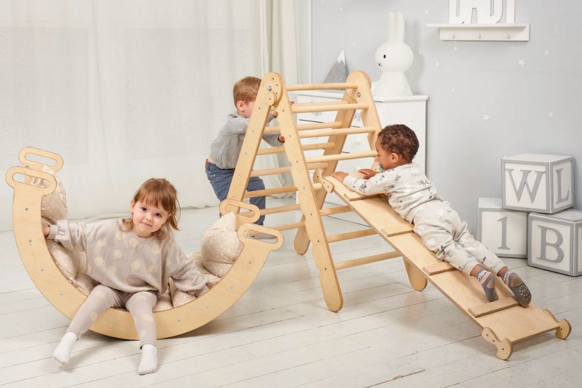montessori wooden climbing toys