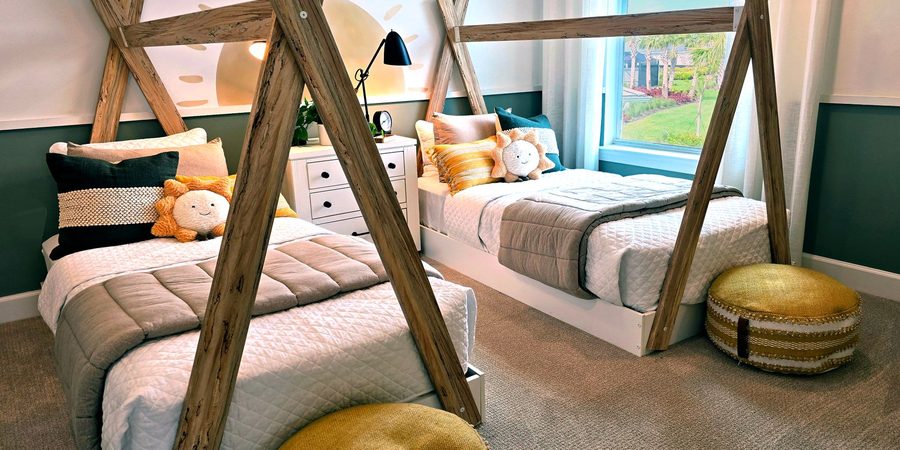 Low floor bed in a child's room