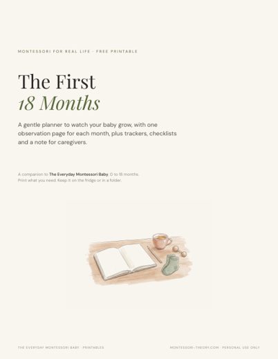 Preview of the first page of The First 18 Months planner