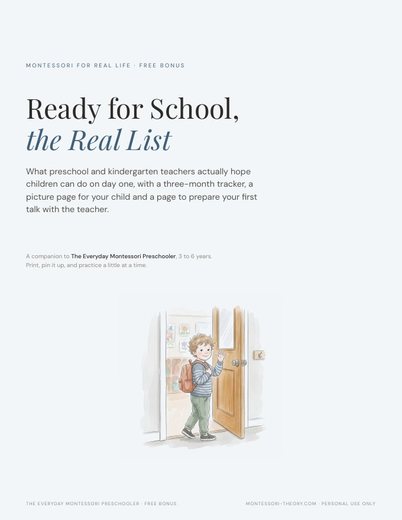 Preview of the first page of Ready for School, the Real List